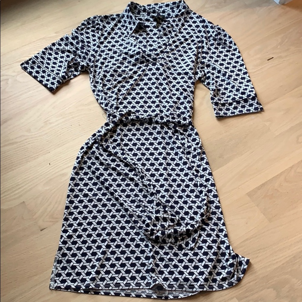 Laundry Navy and white shirt dress